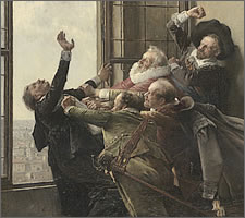 The defenestration by Václav Brožík (1851-1901) c1889 (detail)